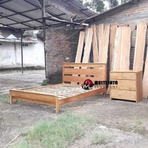 Set Tempat Tidur Minimalis Kayu Jati