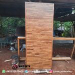 Pintu Kayu Jati Solid Motif Parket Minimalis Modern