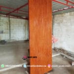 Pintu Jati Minimalis Modern Model Garis Garis Salur