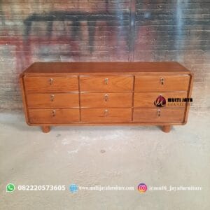 Bufet Jati Minimalis 9 Laci