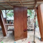 Pintu Kayu Jati Perhutani Motif Garis Simetris