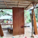 Pintu Kayu Jati Perhutani Motif Garis Simetris