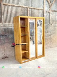 Lemari Pakaian Jati Sliding Cermin