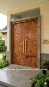 Pintu Villa Bali Kayu Jati Solid Motif Organik Modern