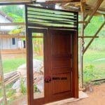 Pintu Kupu Tarung Kayu Jati Modern