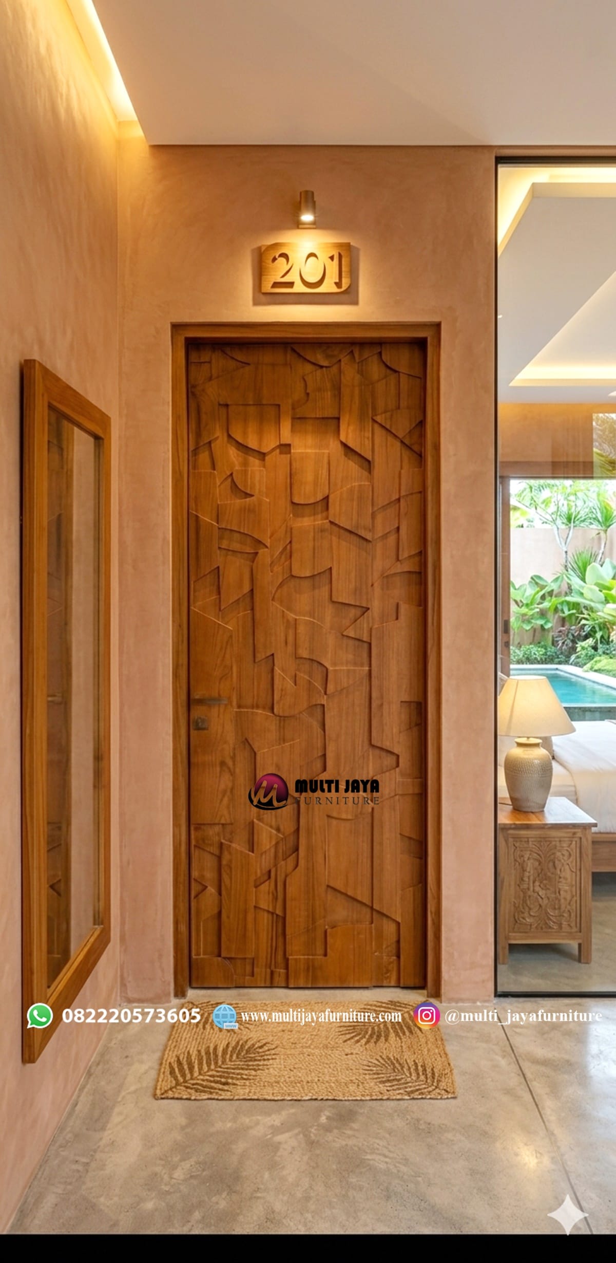 Pintu Hotel dan Resort Kayu Jati CNC