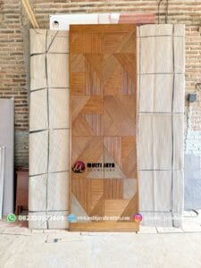 Pintu Jati Motif Panel Linear